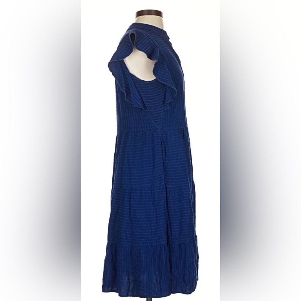 Anthropologie Amadi Casual Blue Tiered Dress Size Medium - Picture 6 of 10